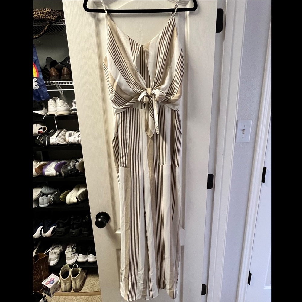 Striped jump suit